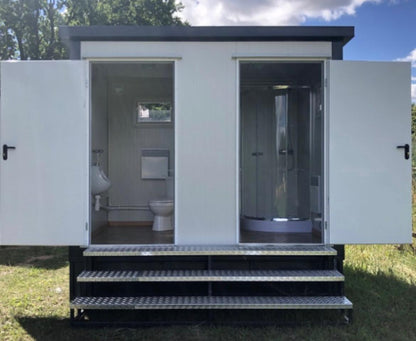 CONTENEDOR SANITARIO + WC + DUCHA + CISTERNA