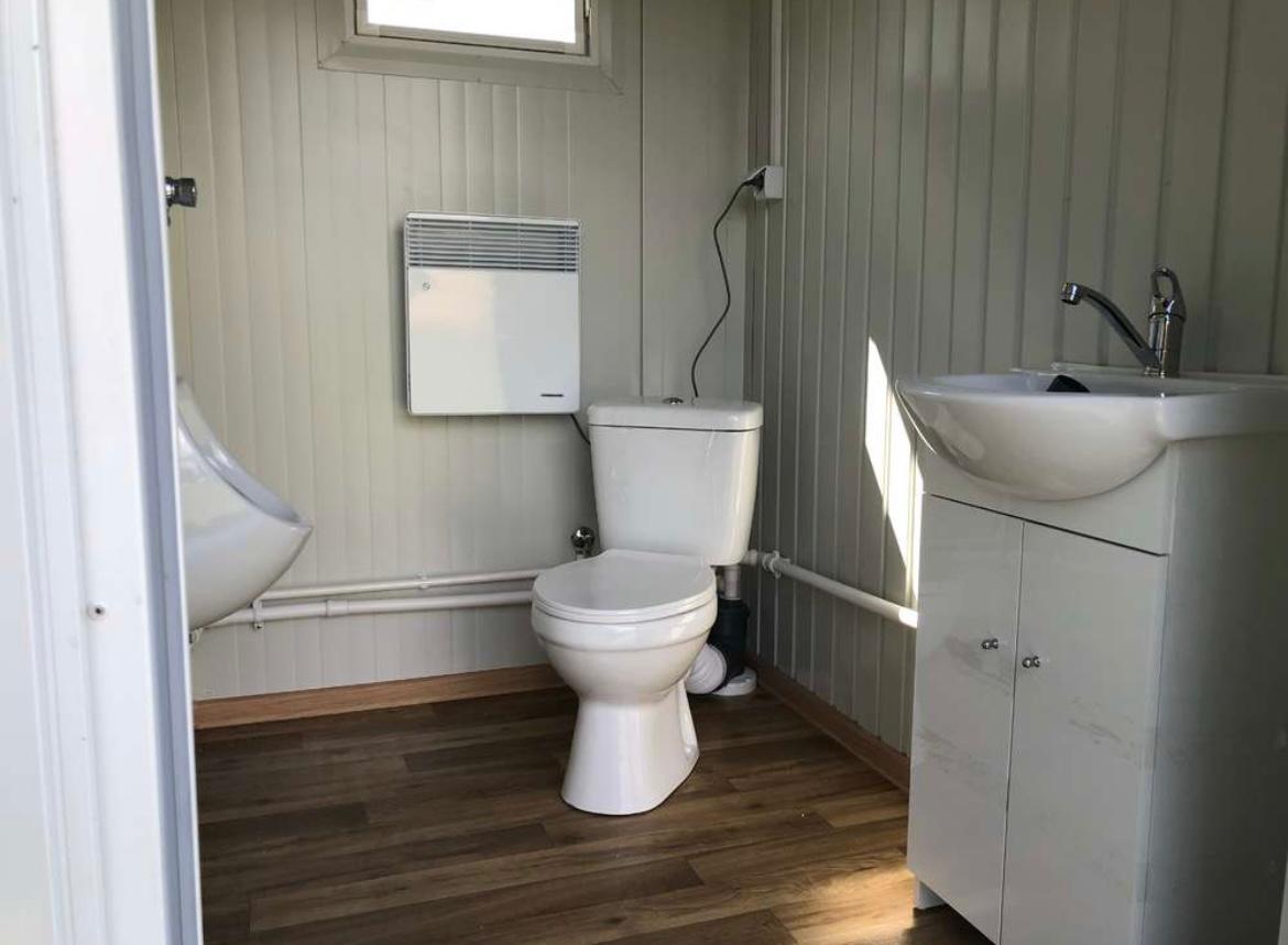 CONTENEDOR SANITARIO + WC + DUCHA + CISTERNA